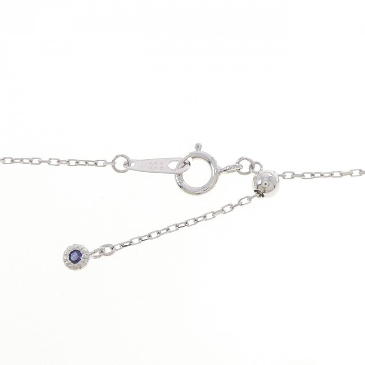 K18WG ムーン サファイヤ ネックレス 0.02CT