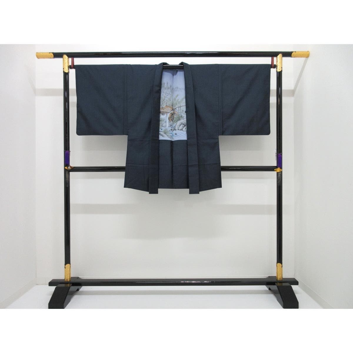 Men&#39;s Ooshima Tsumugi Kimono, Haori and Nagajuban 3-piece set