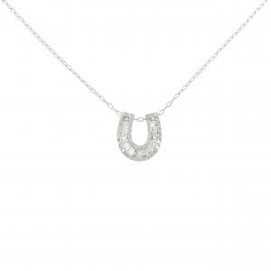 K18WG ホースシュー ダイヤモンド ネックレス 0.20CT