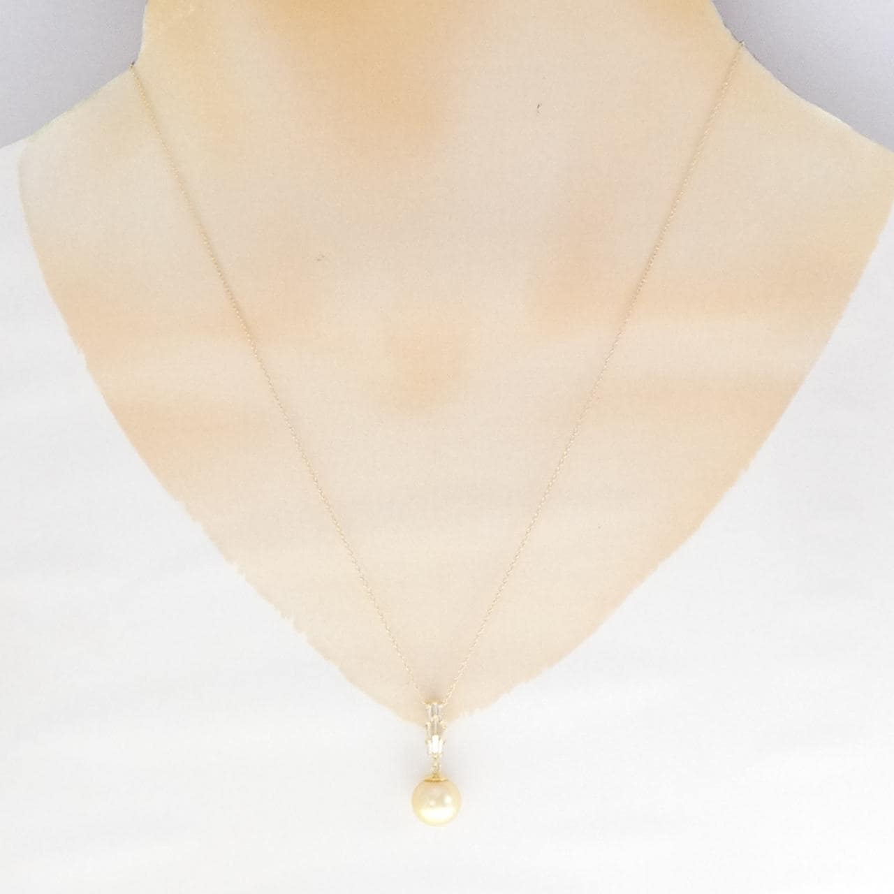 K18YG 白蝶パール ネックレス 9.3mm