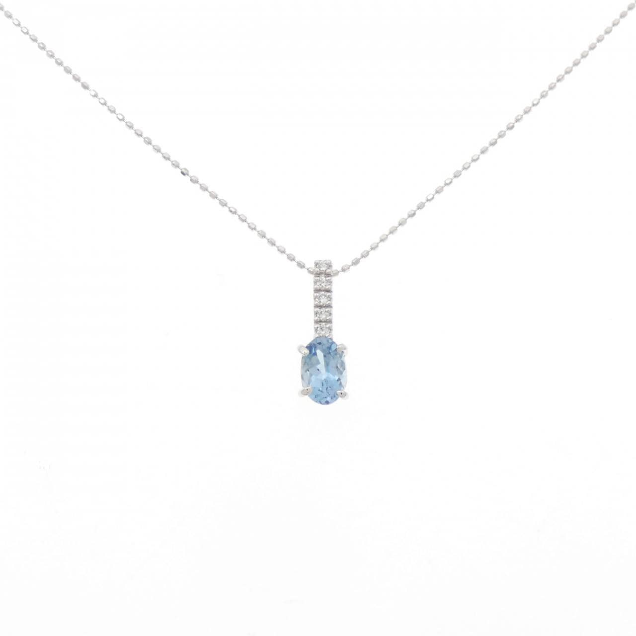 K18WG アクアマリン ネックレス