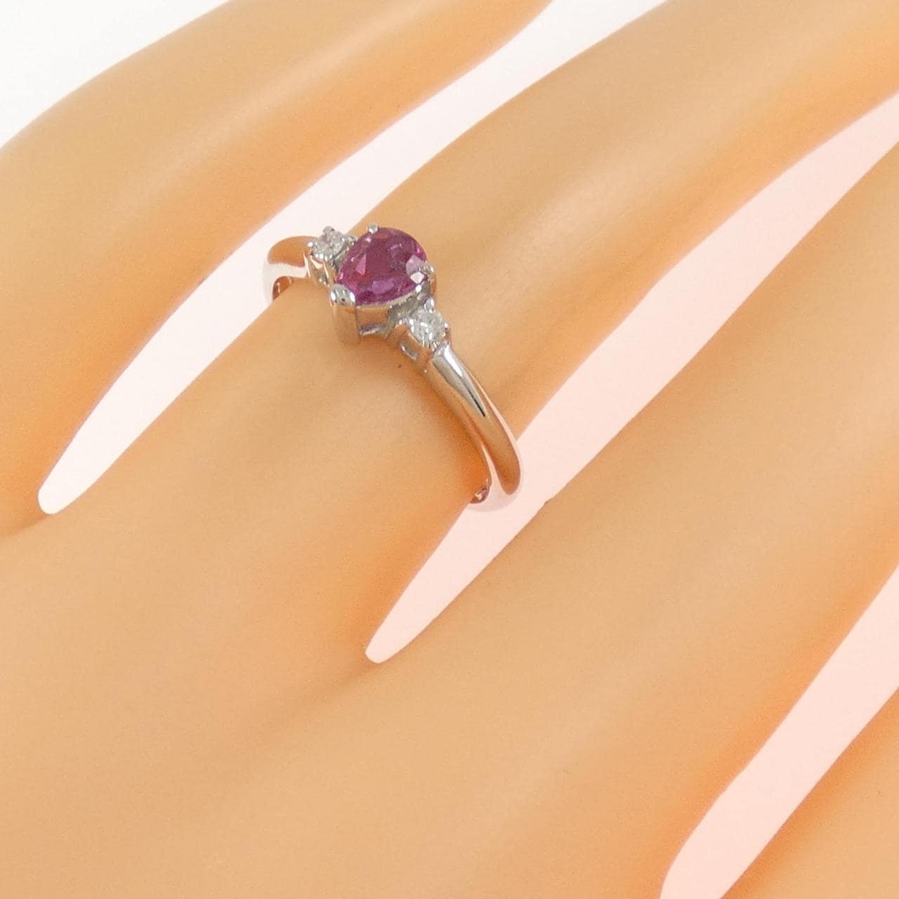 K14WG ルビー リング 0.29CT