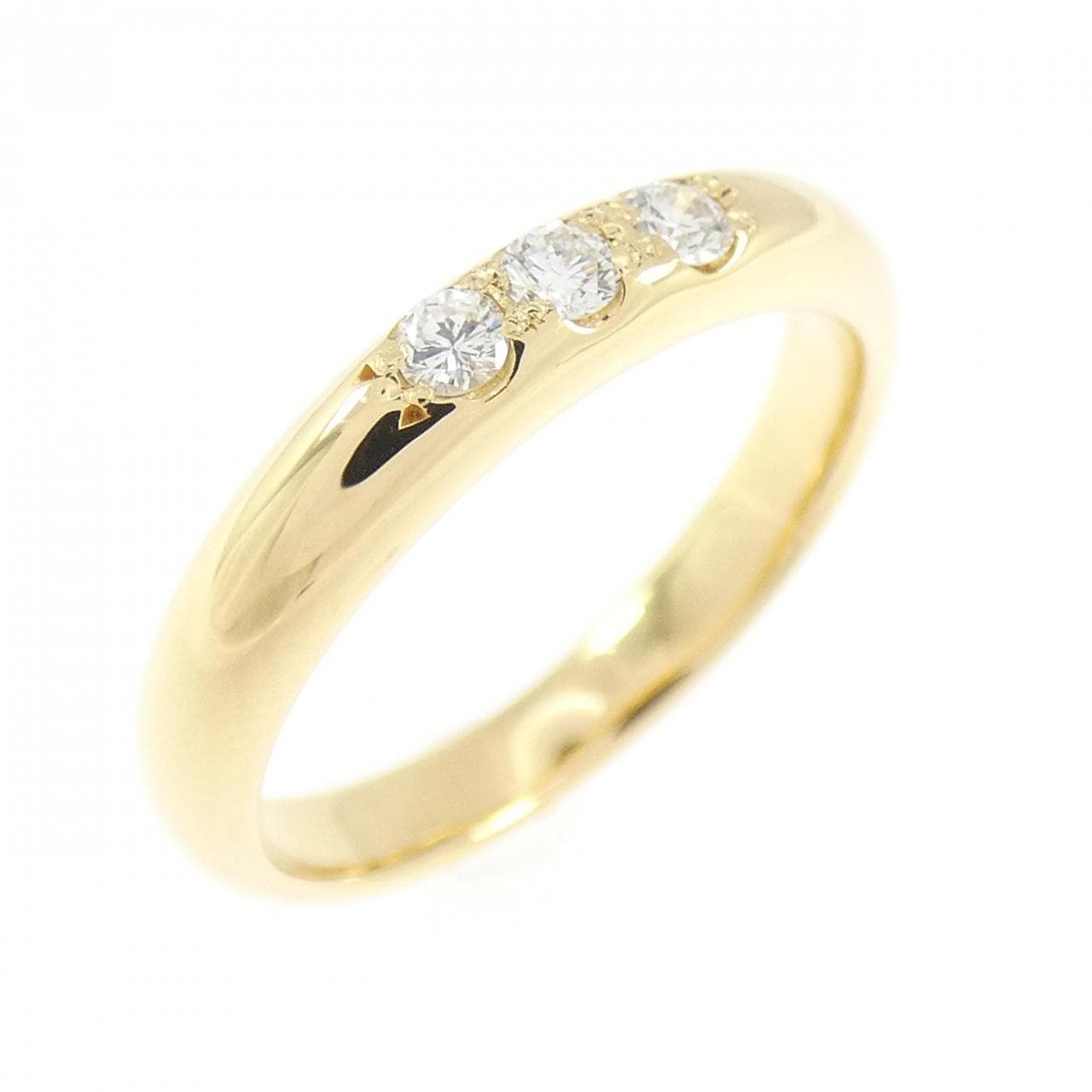 K18YG スリーストーン ダイヤモンド リング 0.10CT