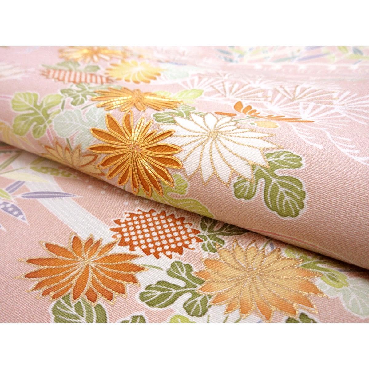 【未使用品】訪問着　友禅金彩加工　刺繍入り