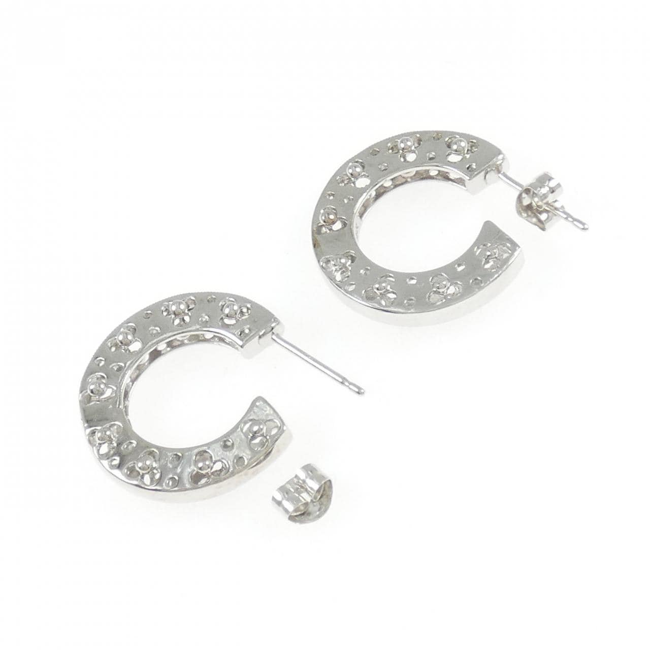 750WG/K14WG/18KWG ダイヤモンド ピアス 0.30CT