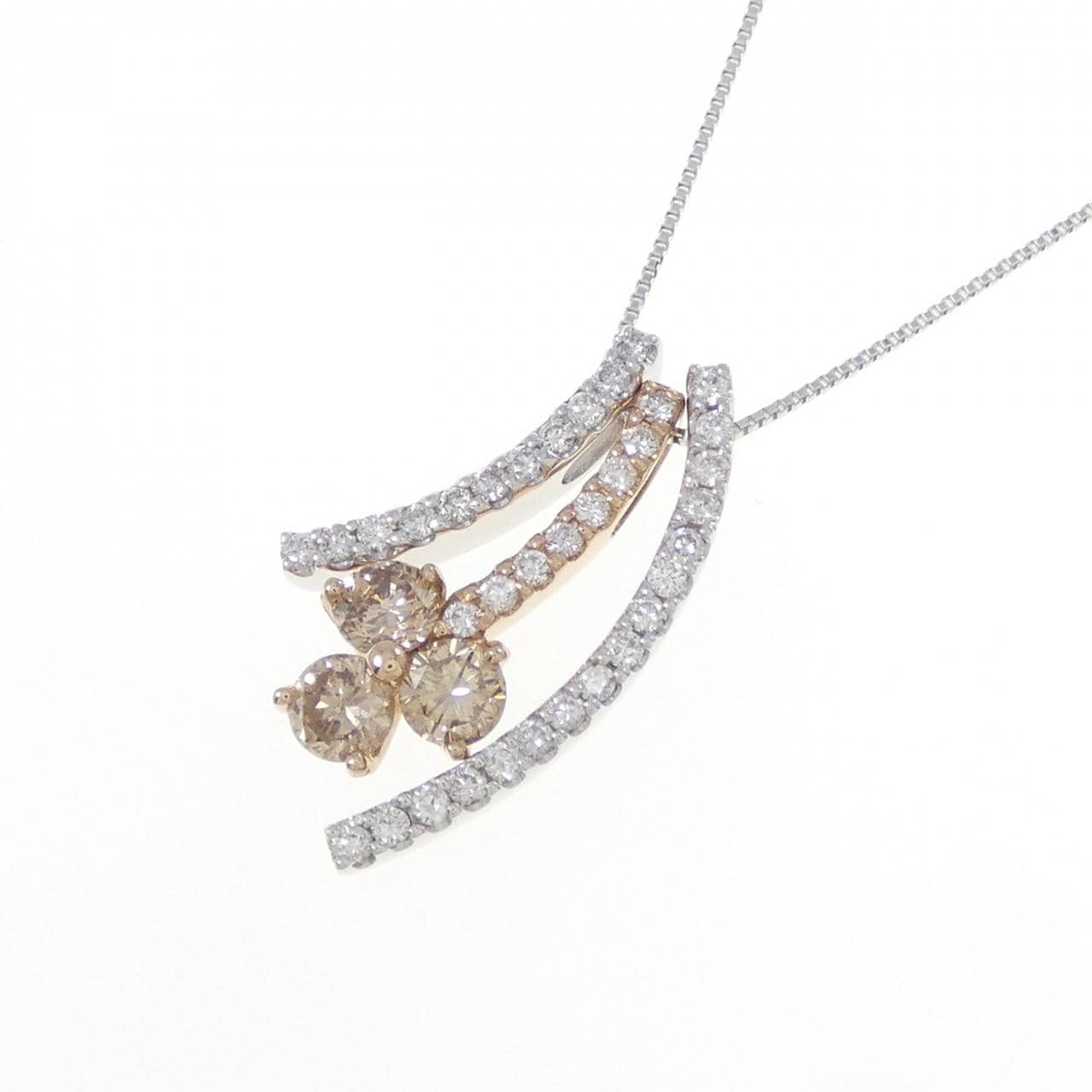 K18WG/K18PG 2WAY ダイヤモンド ネックレス 1.00CT