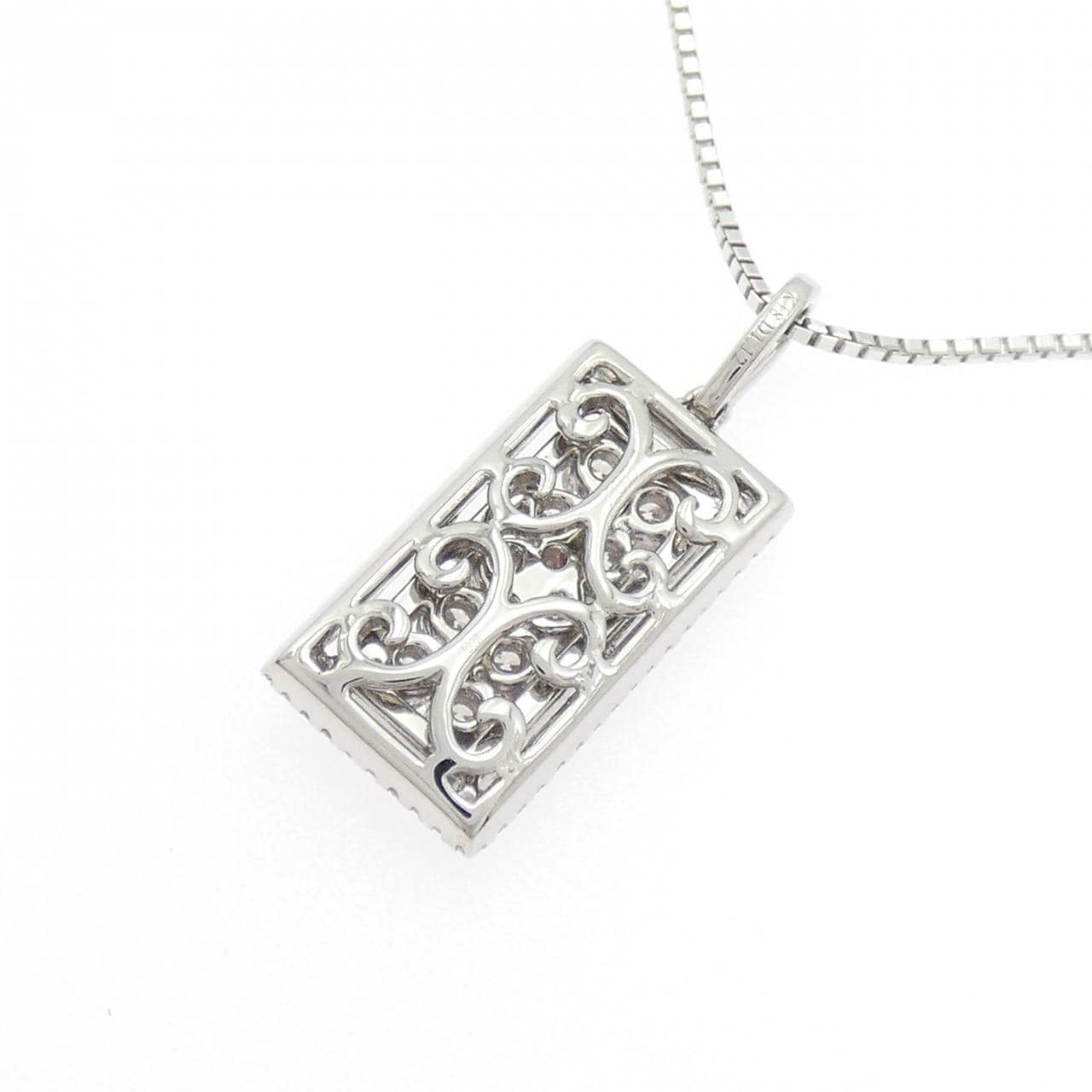 K18WG ピンクダイヤモンド ネックレス 0.07CT