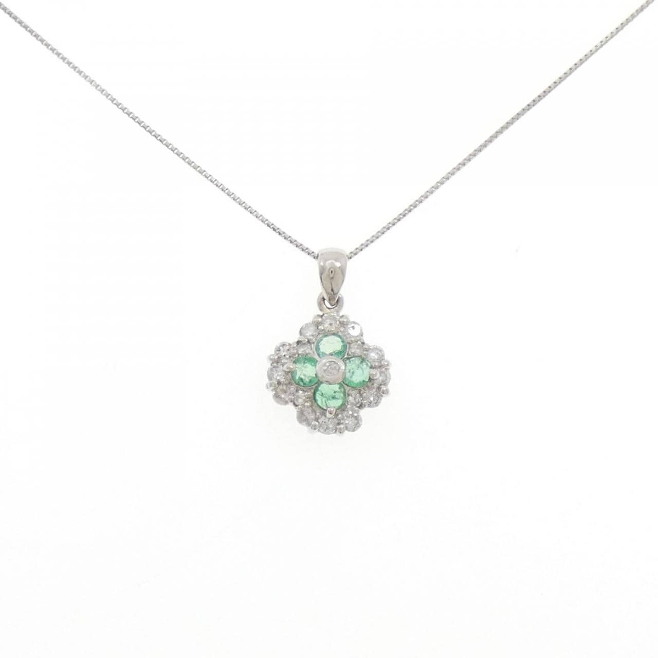 PT900/PT850 エメラルド ネックレス 0.46CT