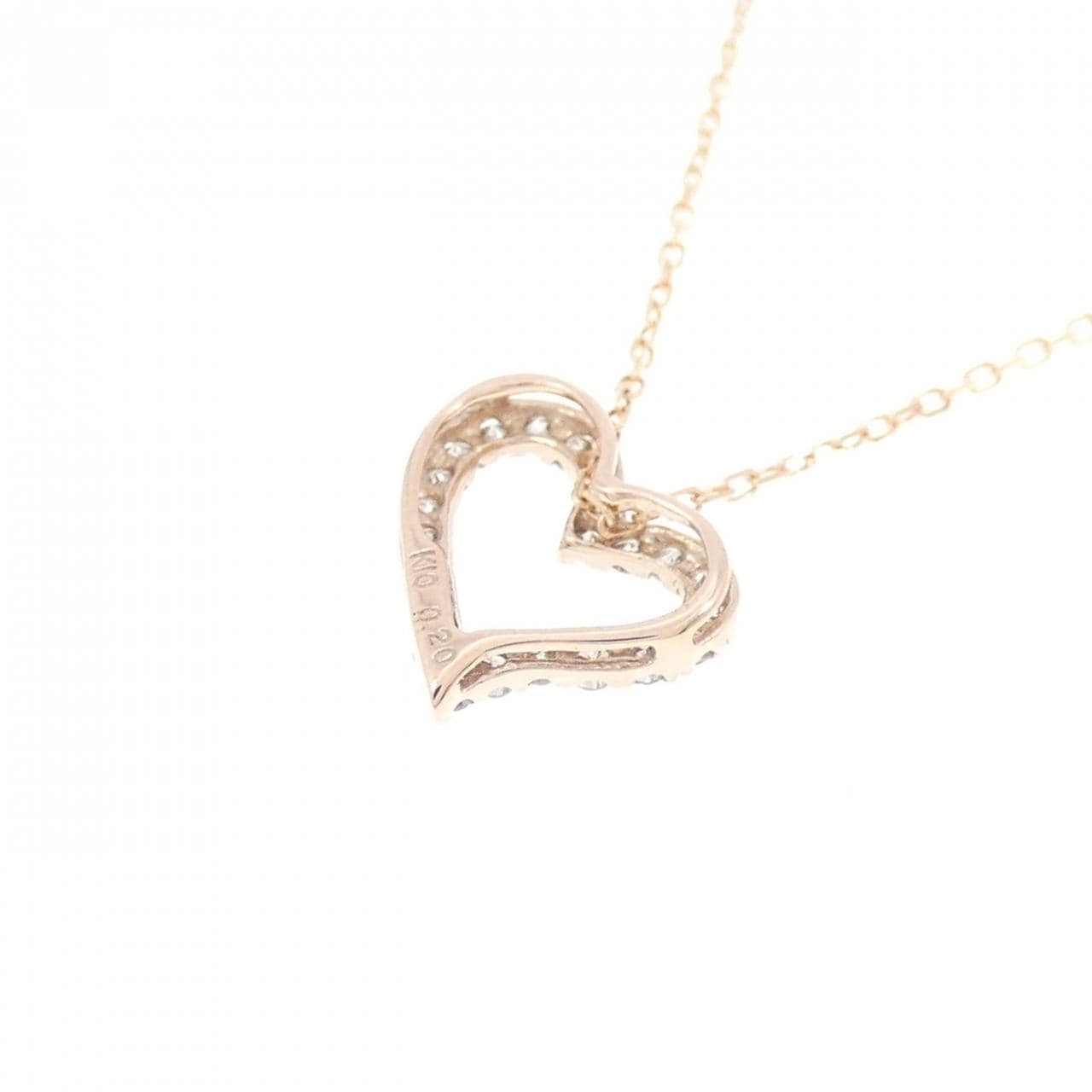 K10PG ハート ダイヤモンド ネックレス 0.20CT