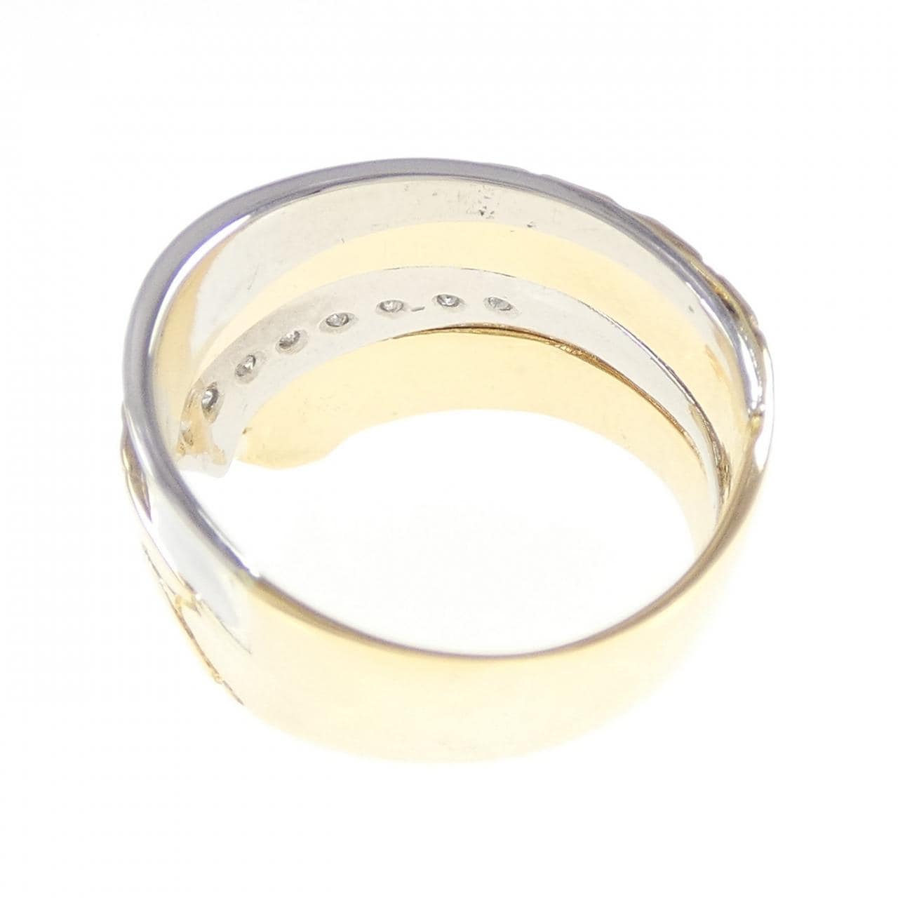 K18YG/PT900 ダイヤモンド リング 0.13CT
