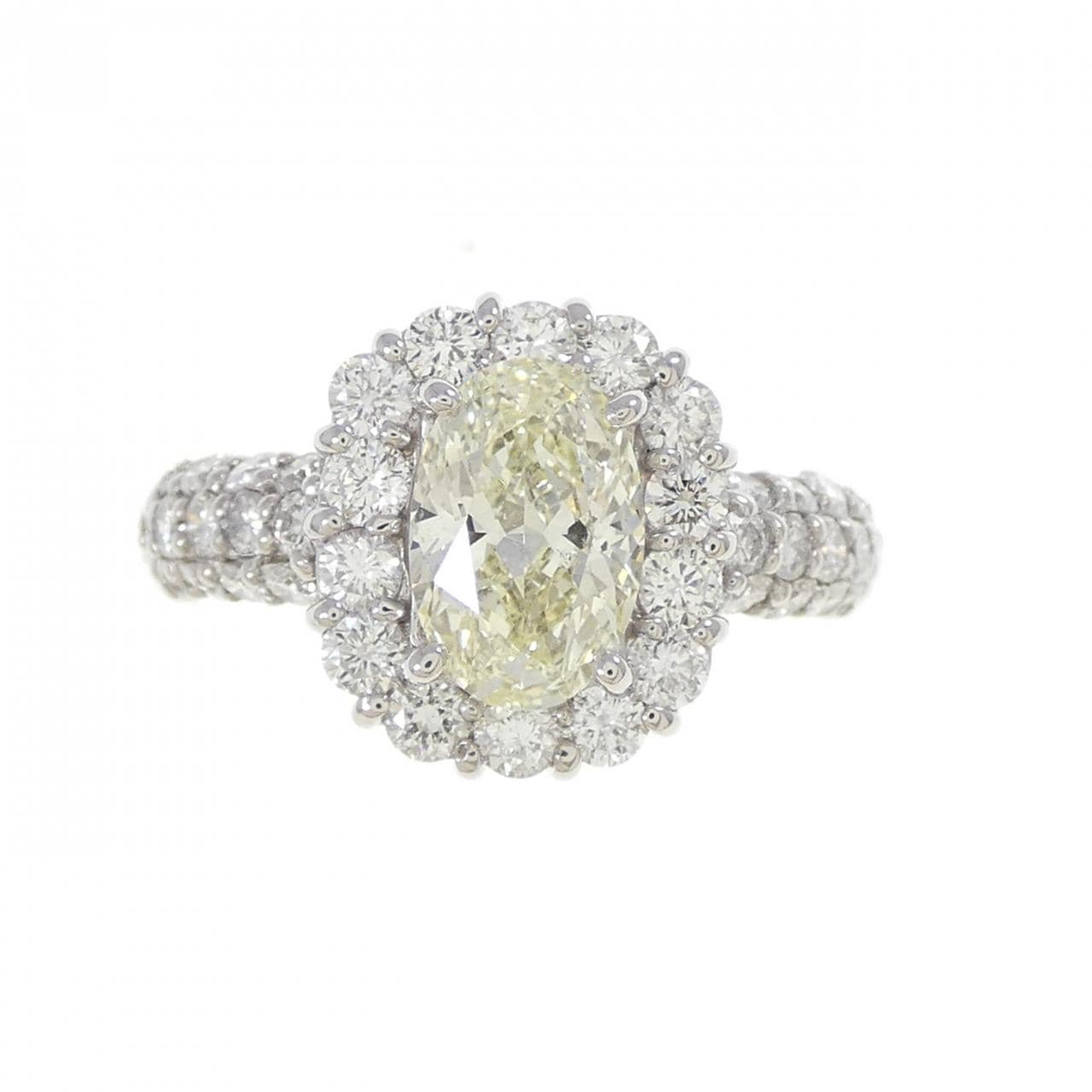 PT900 ダイヤモンド リング 1.208CT VLY SI1 オーバルカット