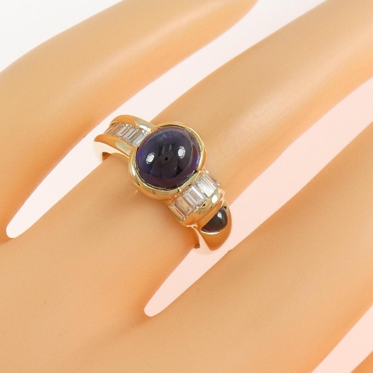 K18YG サファイヤ リング 2.77CT