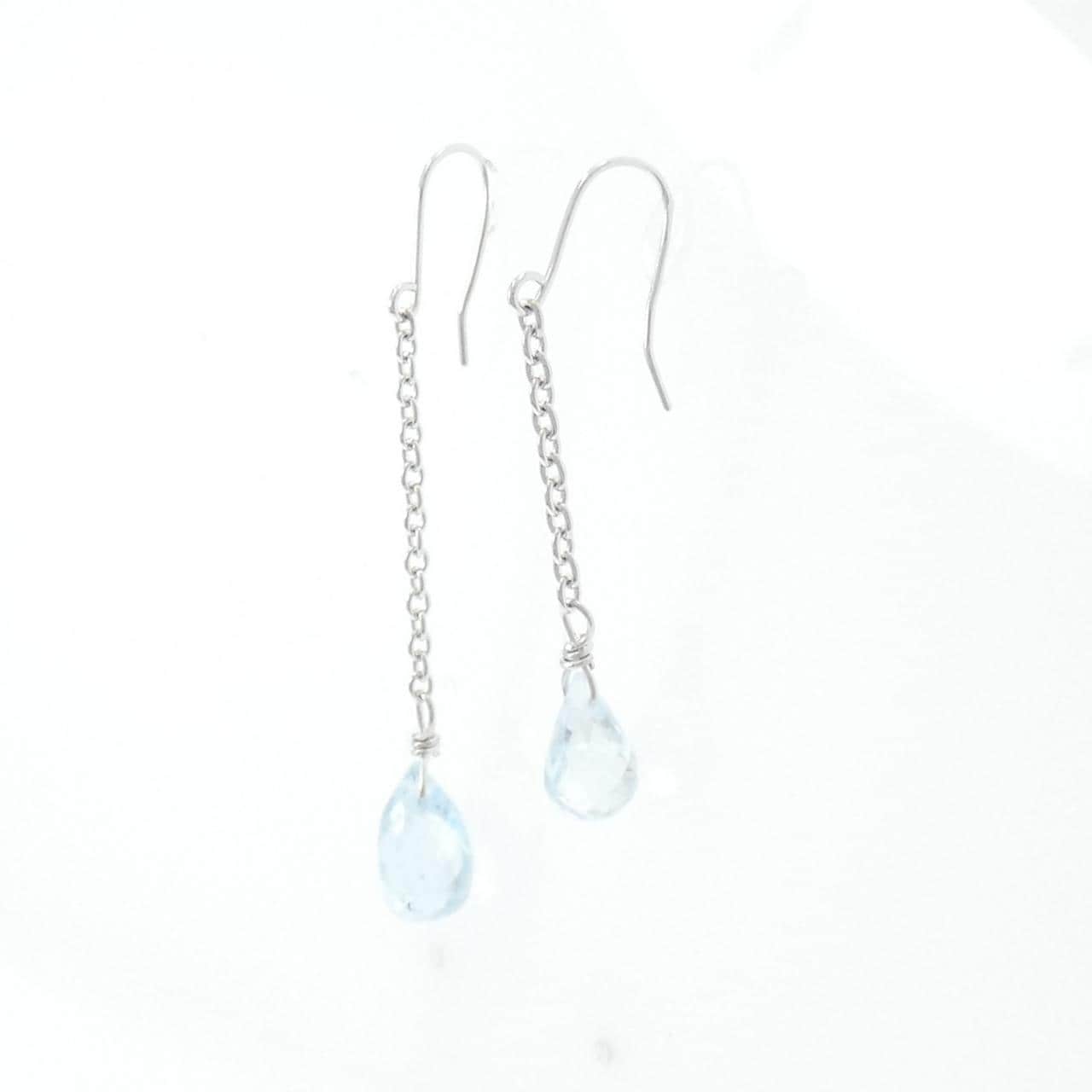 K18WG ブルートパーズ ピアス