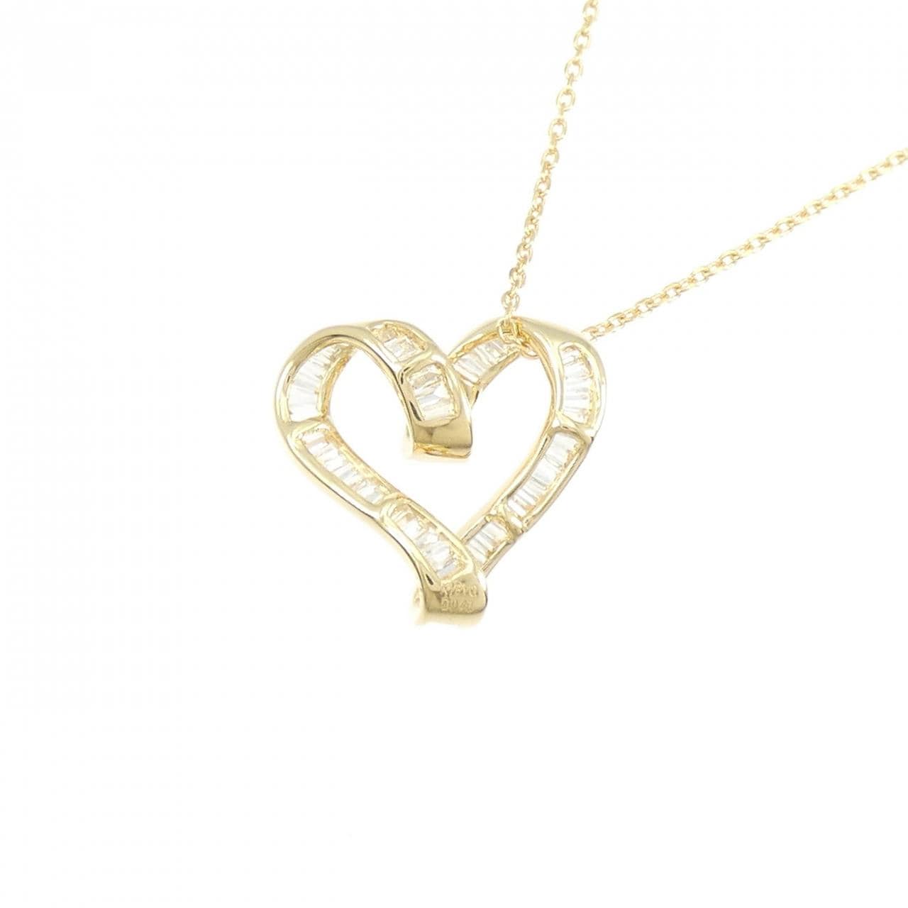 K18YG ハート ダイヤモンド ネックレス 0.40CT