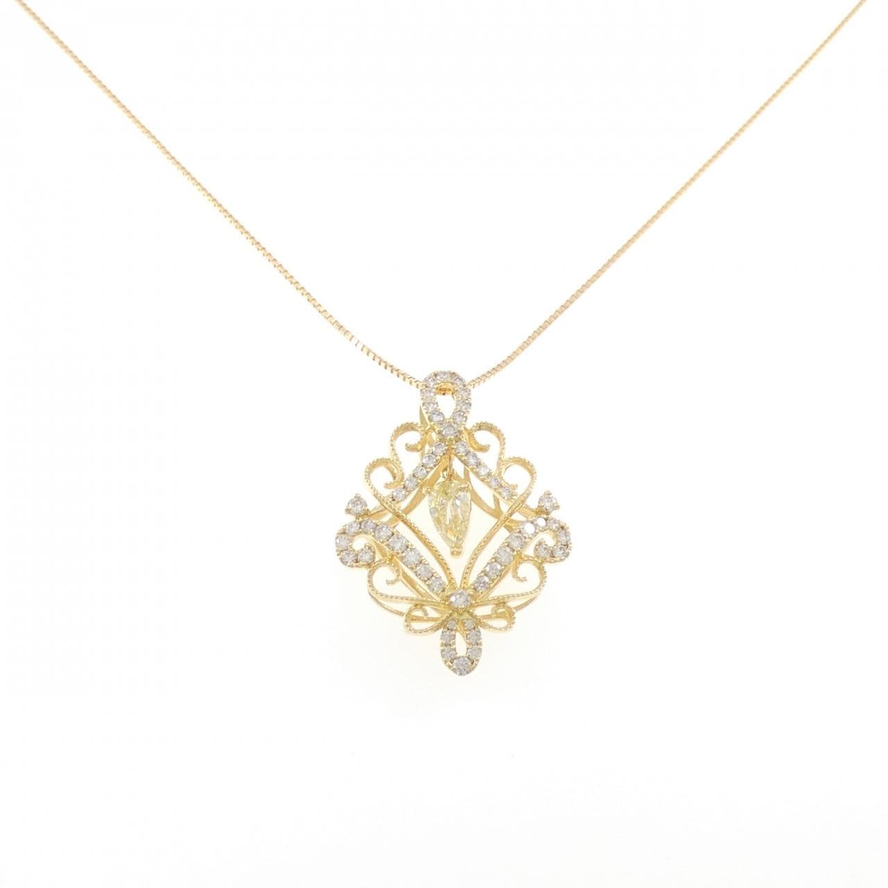 K18YG ダイヤモンド ネックレス 0.700CT VLY SI2 ペアシェイプ