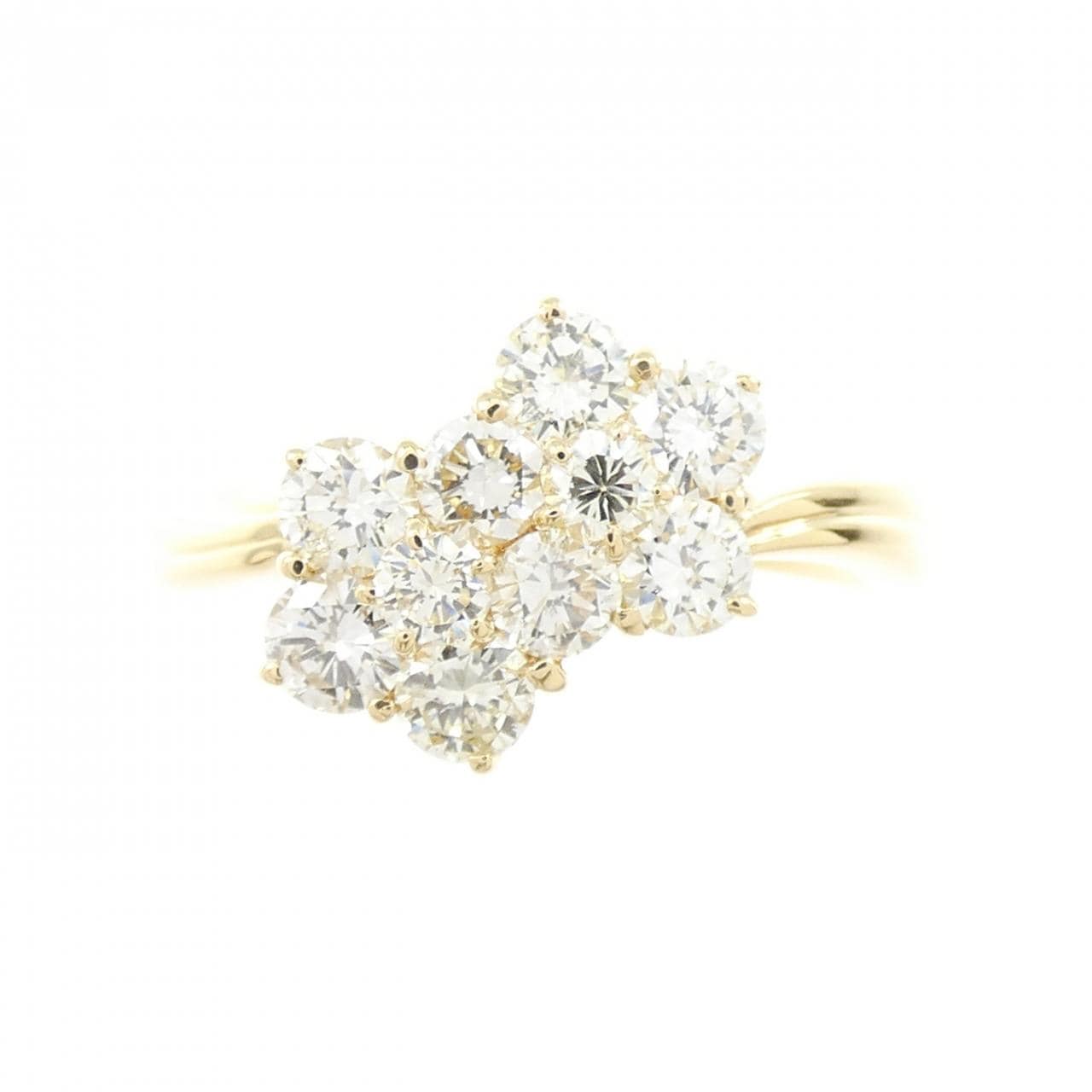 K18YG フラワー ダイヤモンド リング 1.04CT