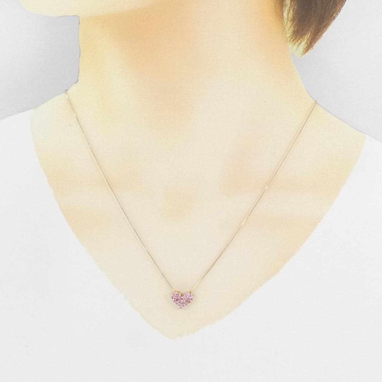 K18PG愛心藍寶石項鏈0.50CT