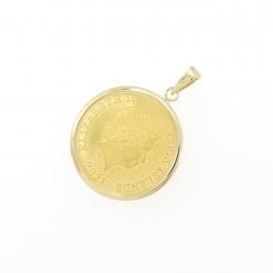 K18YG (frame) coin pendant