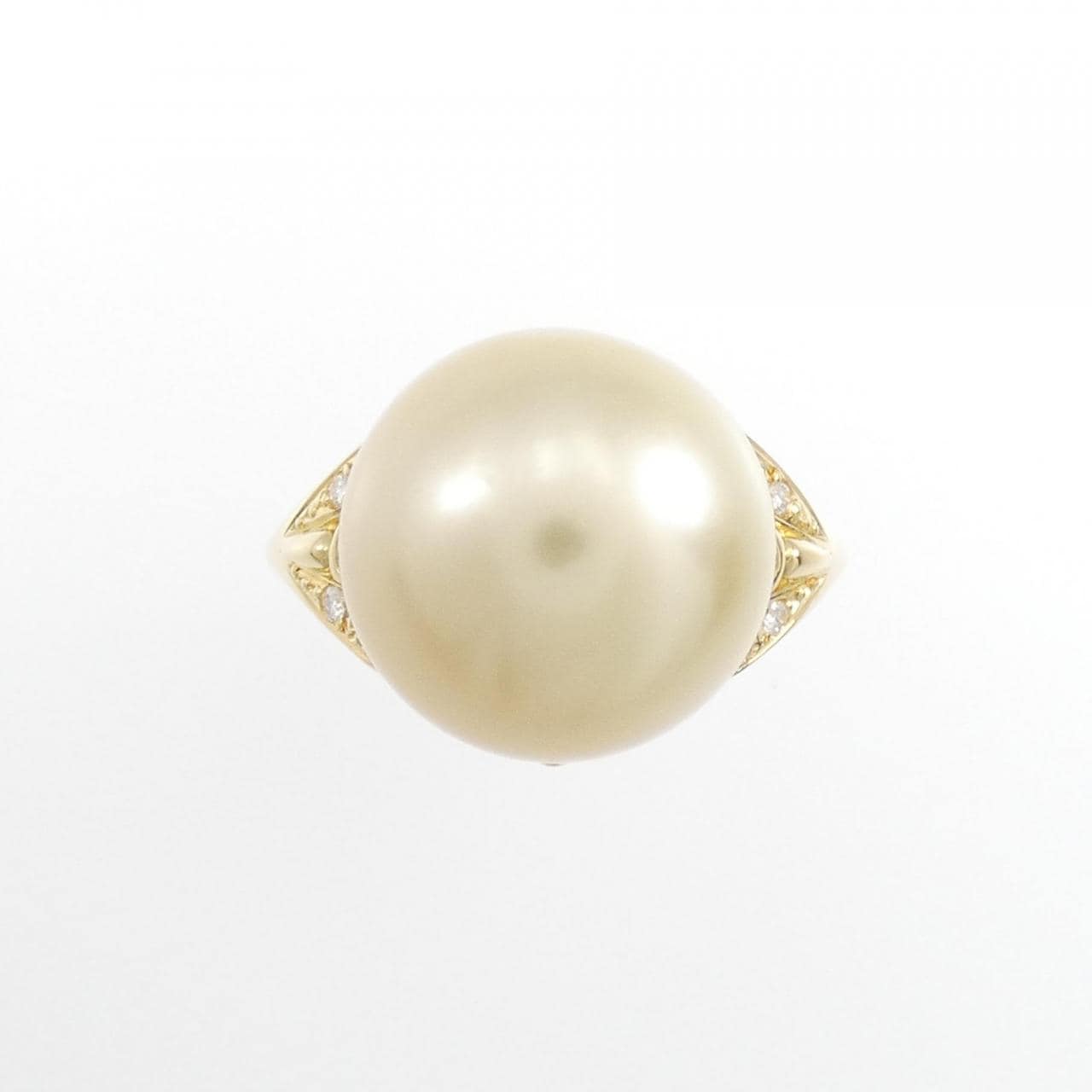 K18YG White Butterfly Pearl ring 12.4mm