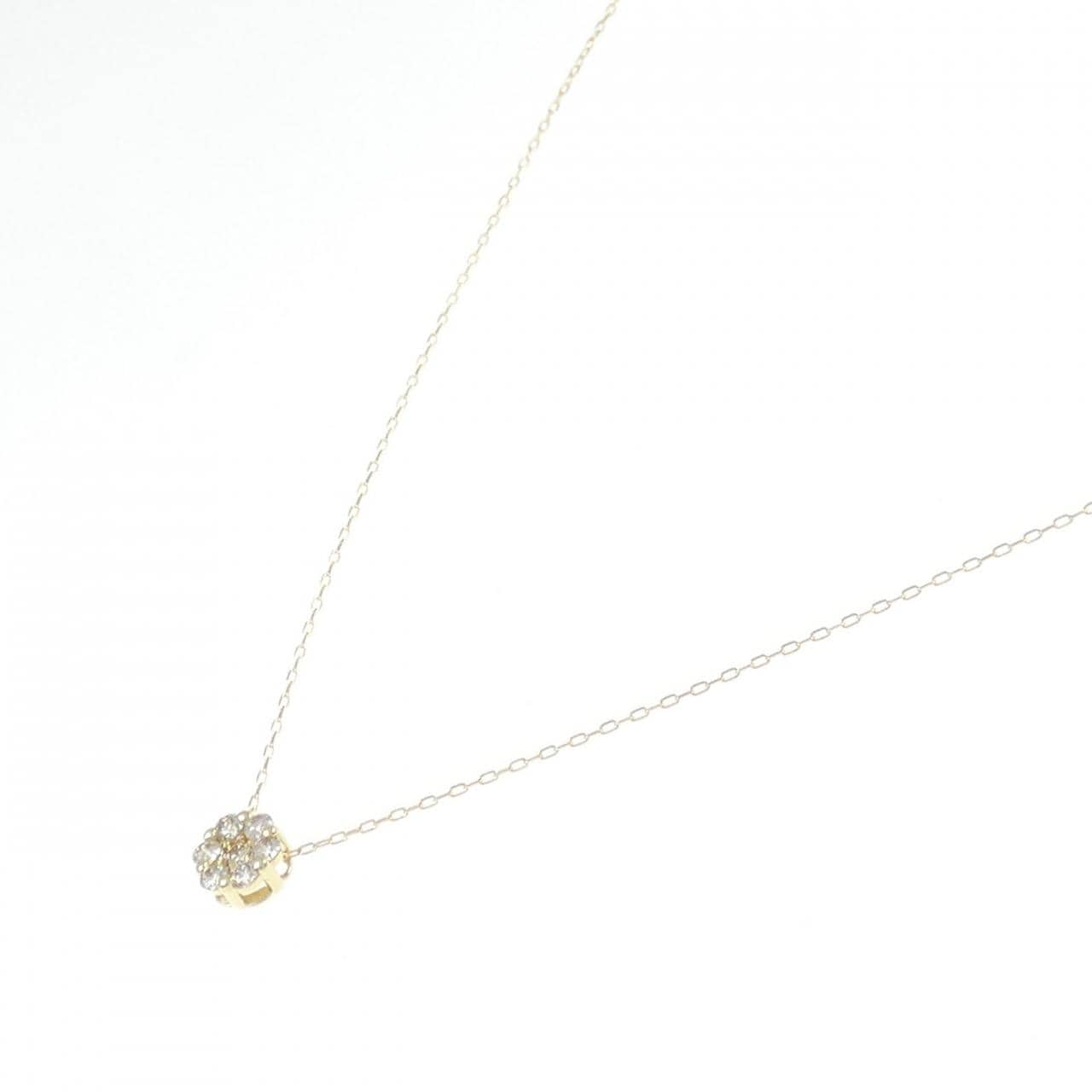 K18YG フラワー ダイヤモンド ネックレス 0.20CT