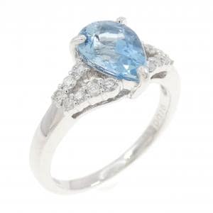 K18WG アクアマリン リング 1.12CT