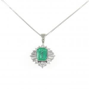 PT900/PT850 エメラルド ネックレス 1.12CT