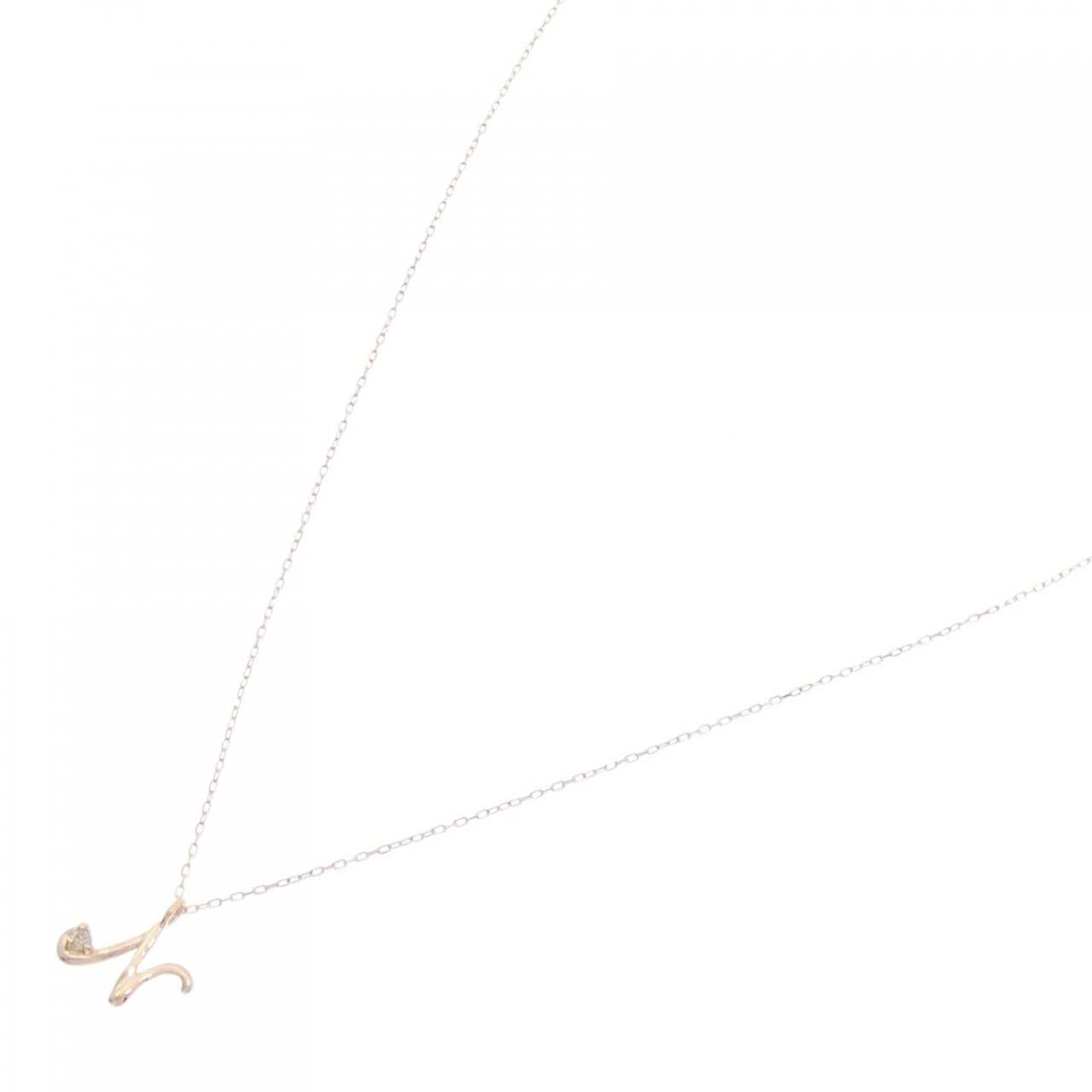 K10PG イニシャルN ダイヤモンド ネックレス 0.01CT