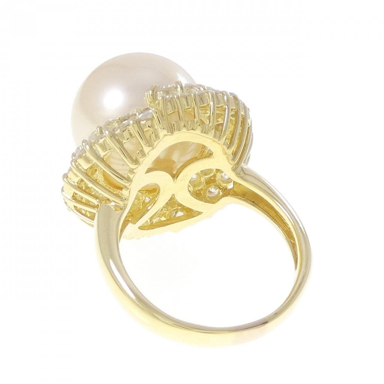 K18YG 白蝶パール リング 15.1mm