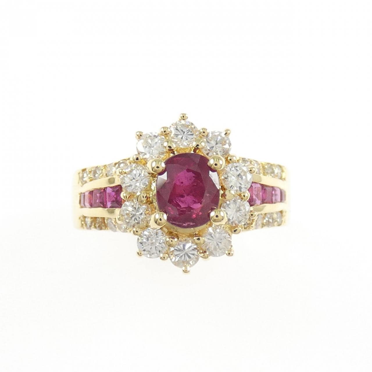K18YG ルビー リング 0.82CT