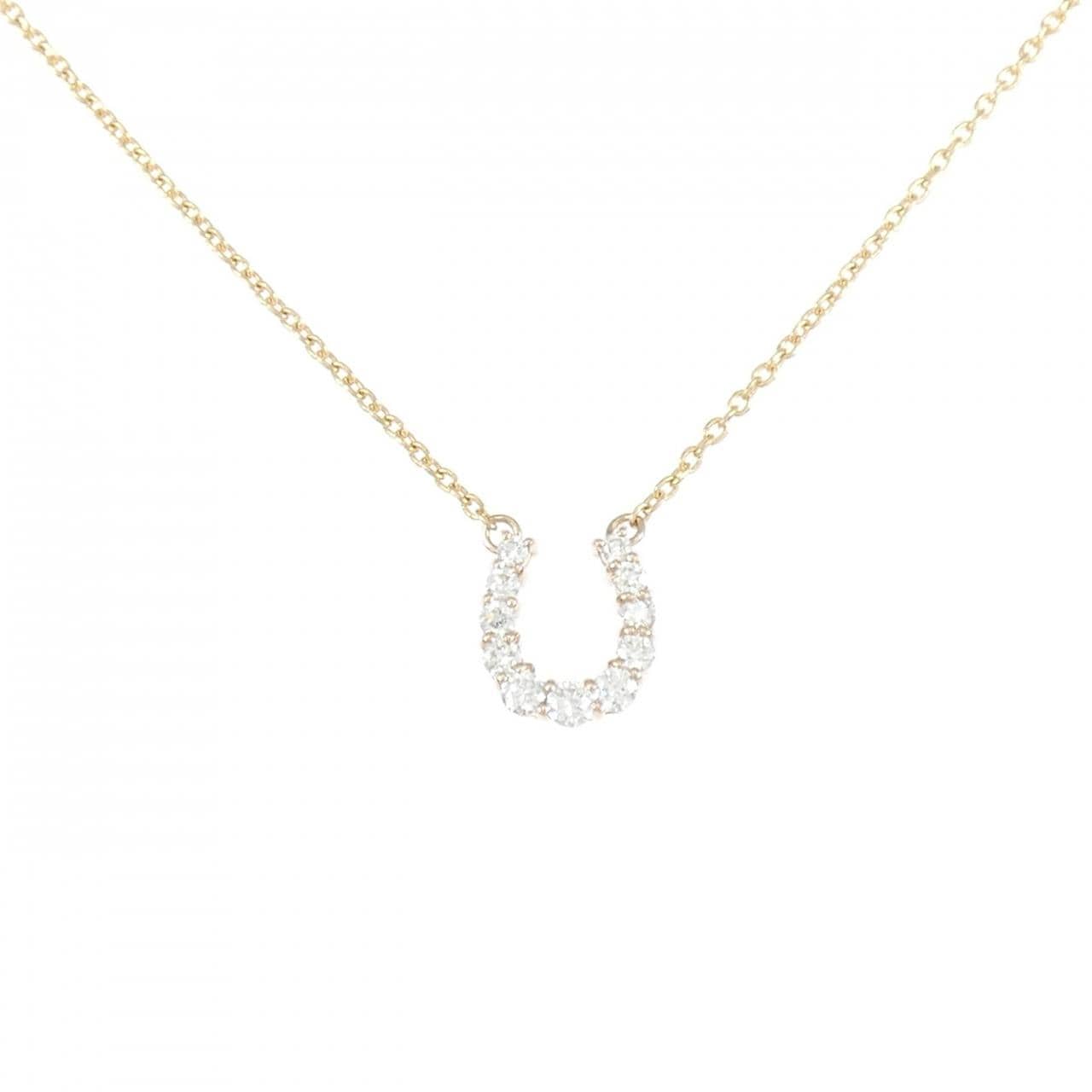 K18PG ホースシュー ダイヤモンド ネックレス 0.20CT