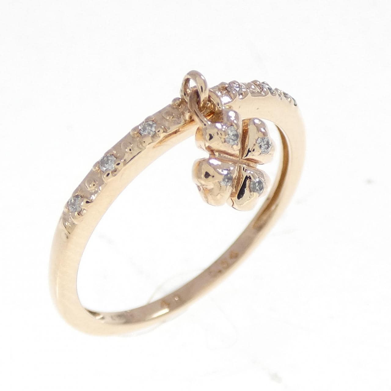 K10PG Clover Diamond Ring 0.04CT