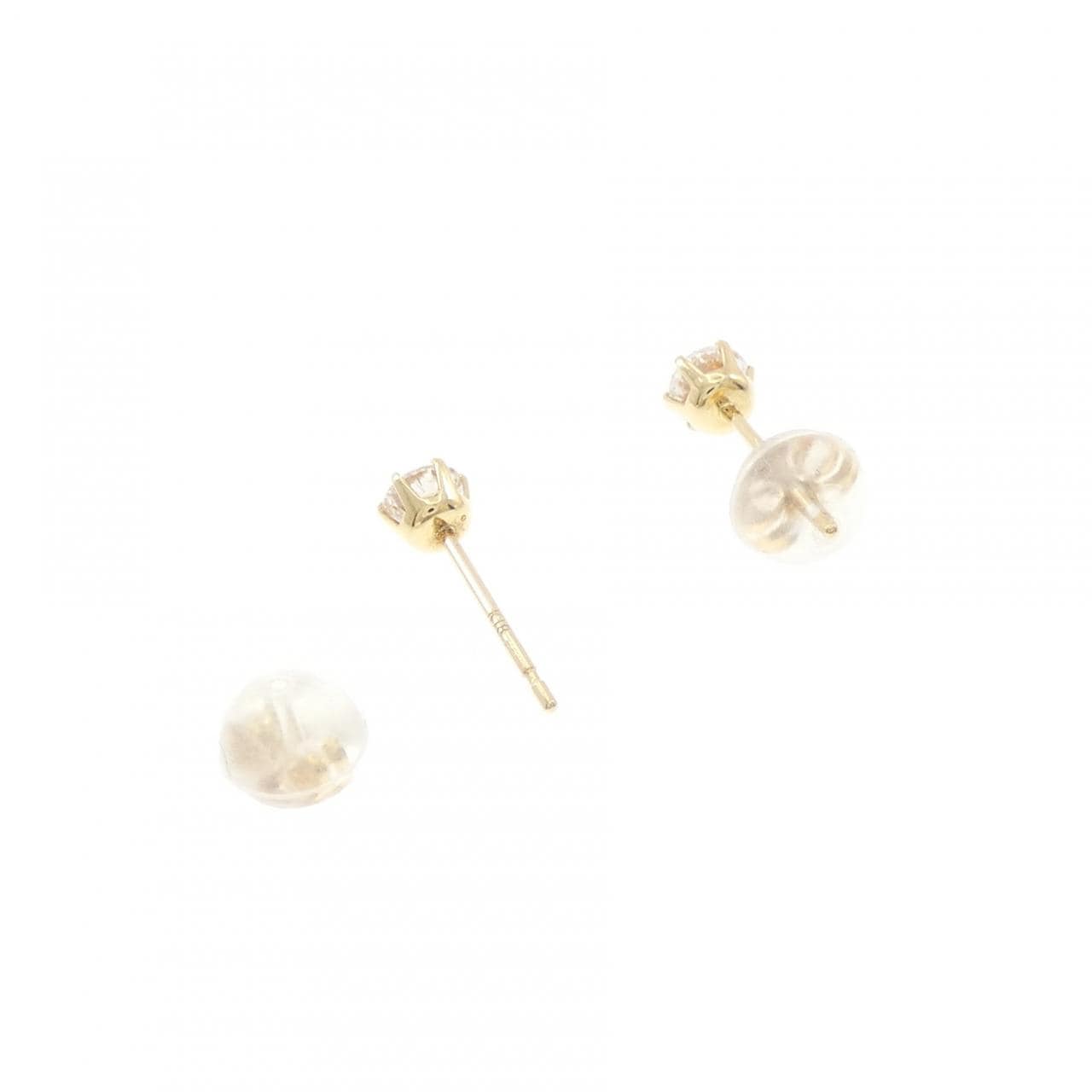 K18YG ソリティア ダイヤモンド ピアス 0.30CT