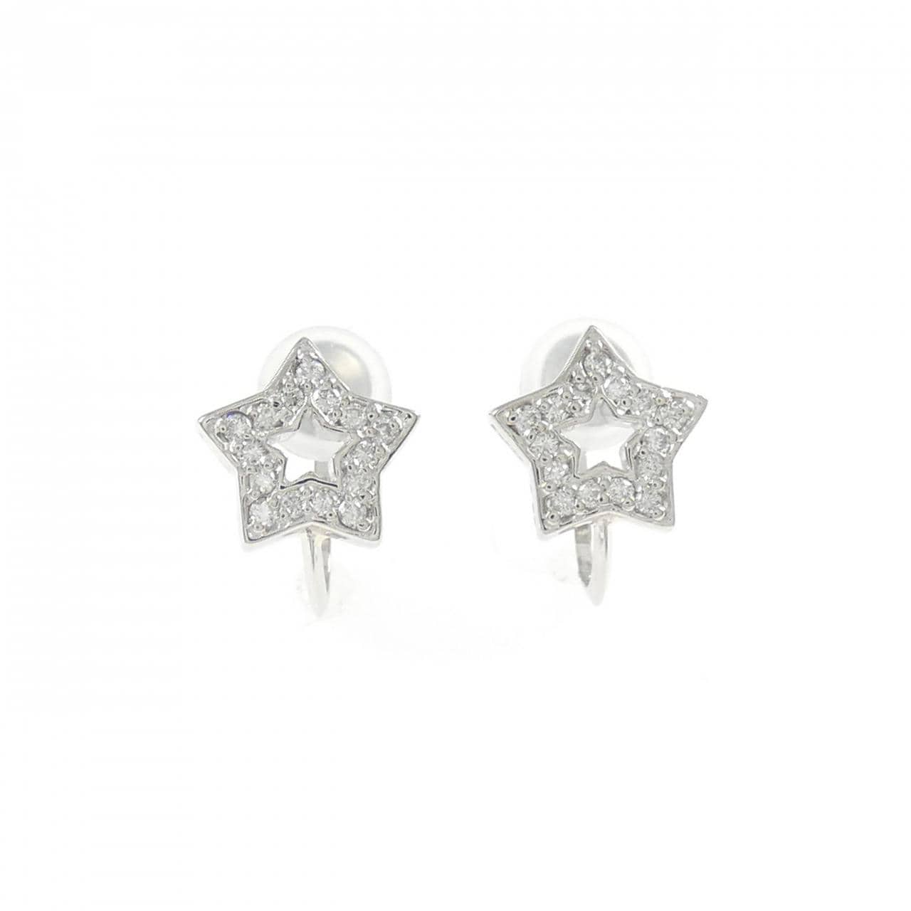 PT900 スター ダイヤモンド イヤリング 0.14CT