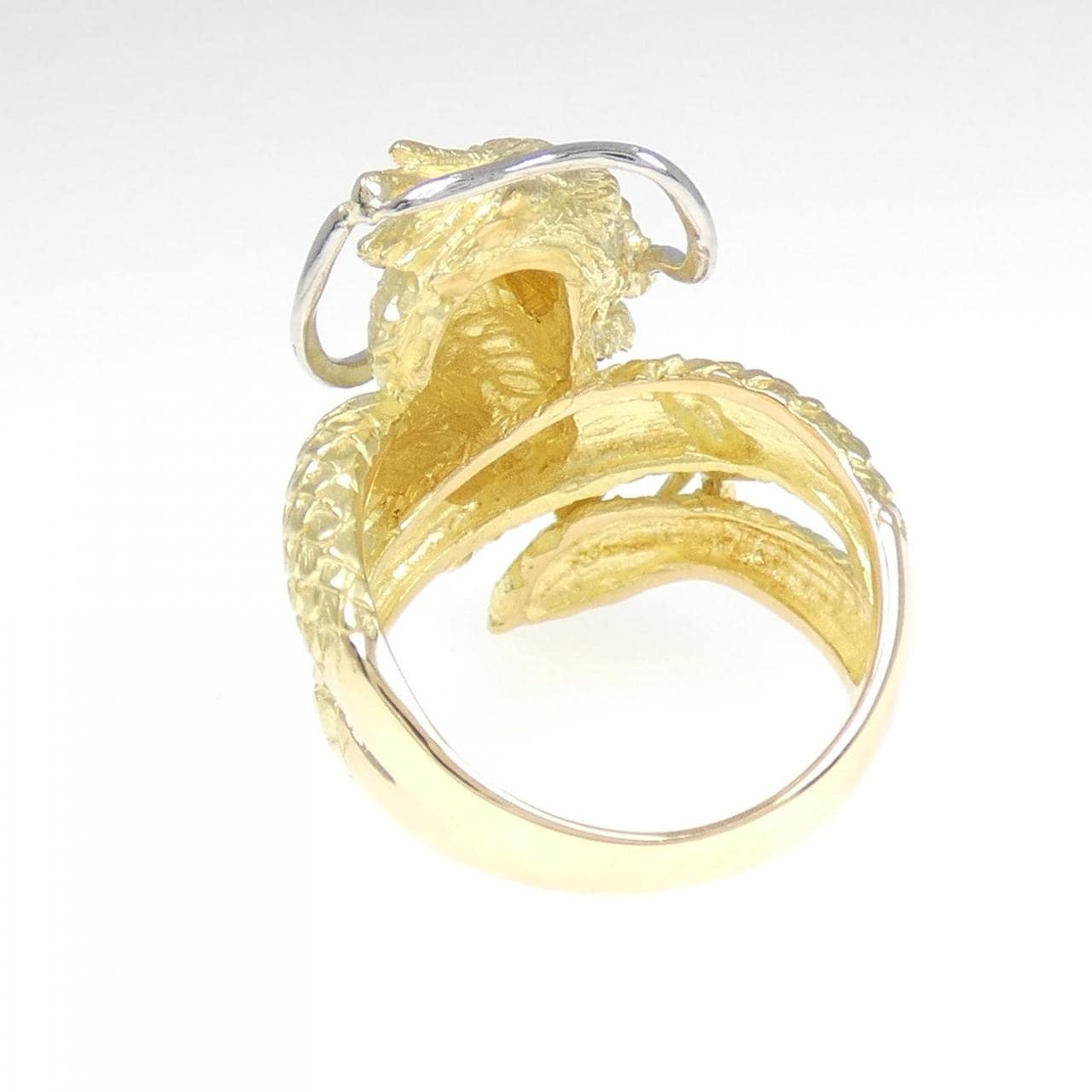 K18YG/PT 龍鑽石指 0.20CT