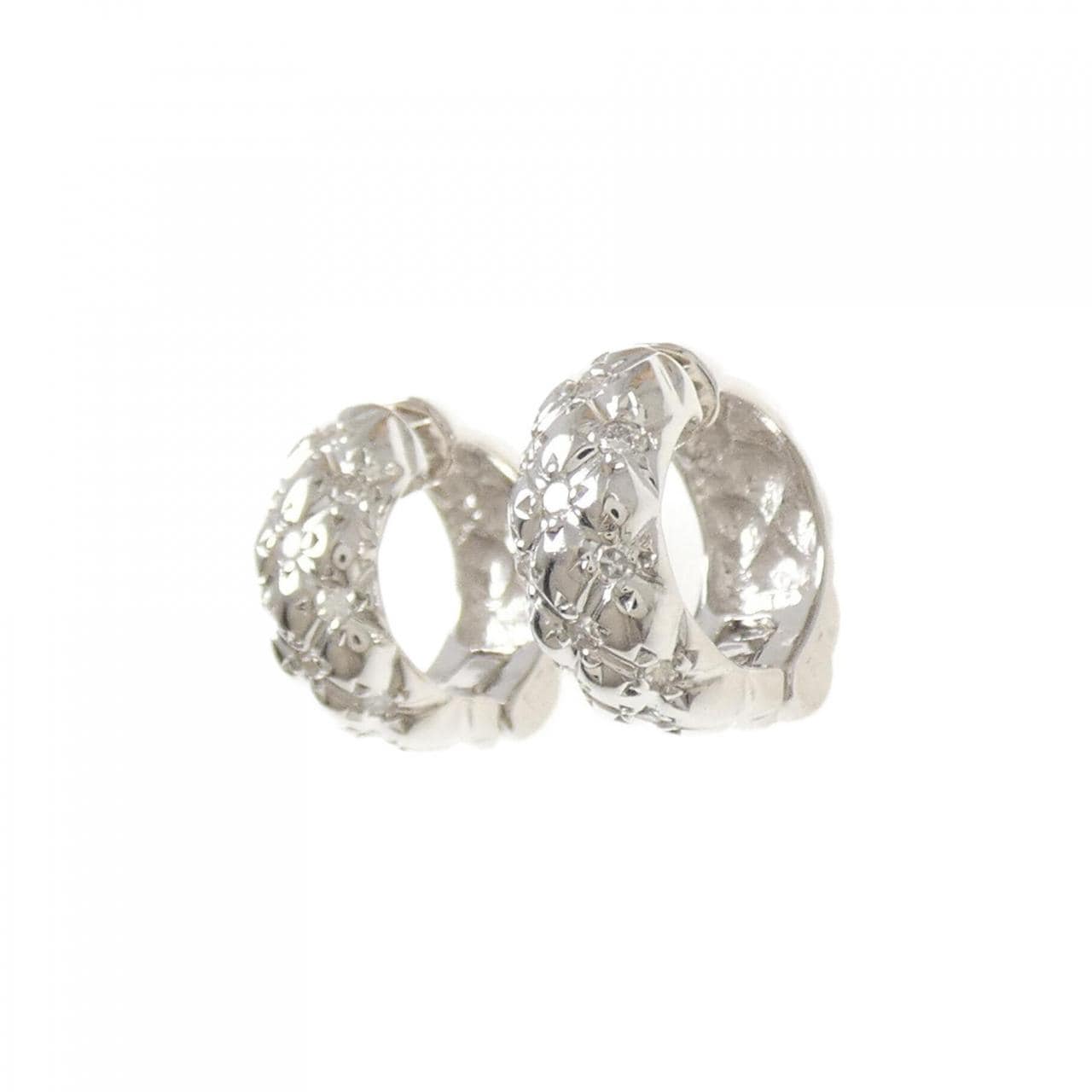 K18WG ダイヤモンド イヤリング 0.20CT