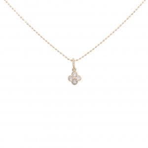 K10PG フラワー ダイヤモンド ネックレス 0.12CT
