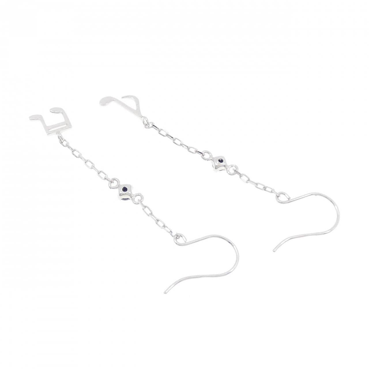 K14WG 音符 キュービック ピアス