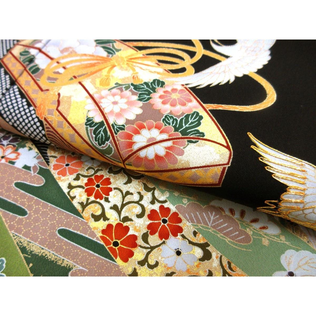 【未使用品】留袖　友禅金彩加工　刺繍入りボカシ染　横木瓜
