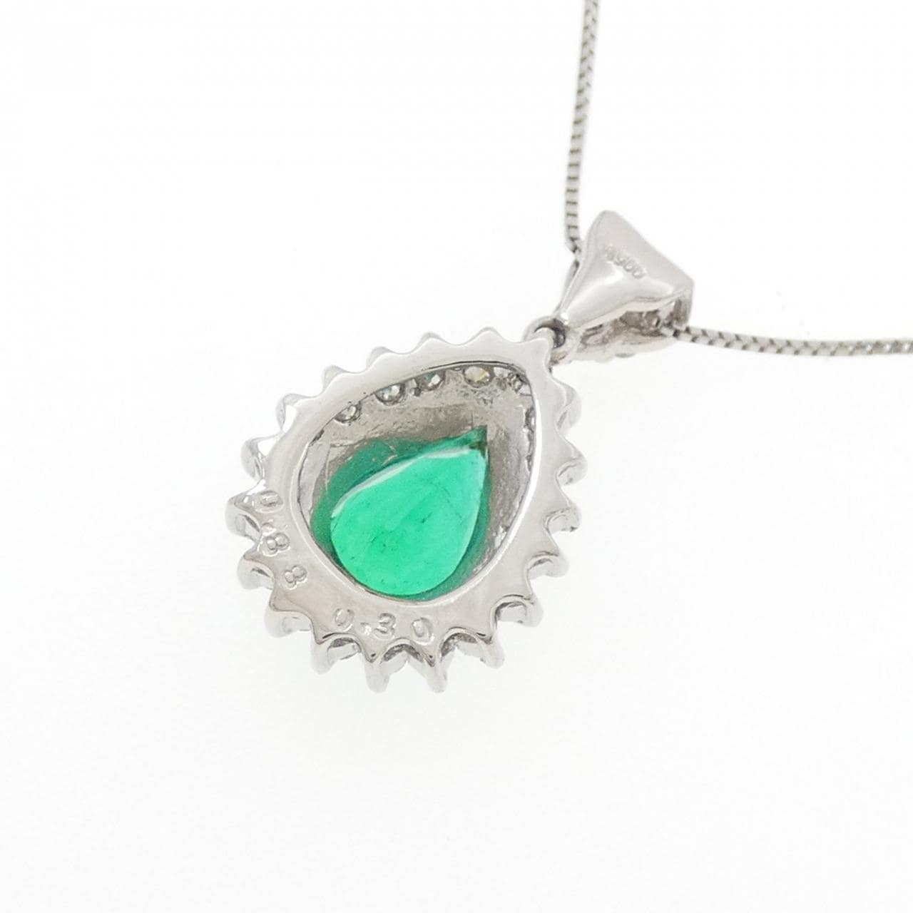 PT900/PT850 エメラルド ネックレス 0.88CT