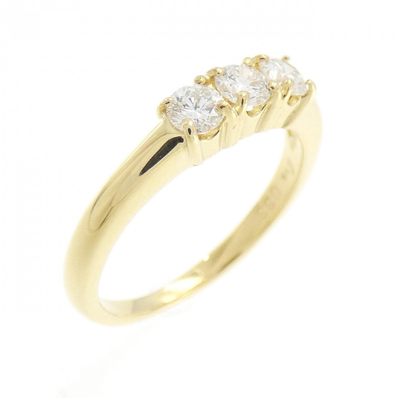 K18YG スリーストーン ダイヤモンド リング 0.33CT