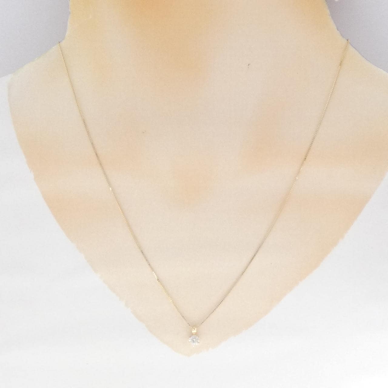 K18YG ソリティア ダイヤモンド ネックレス 0.20CT