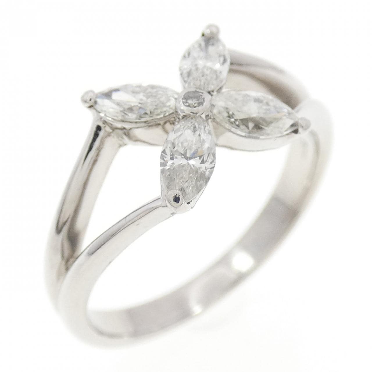 PT900 フラワー ダイヤモンド リング 0.50CT