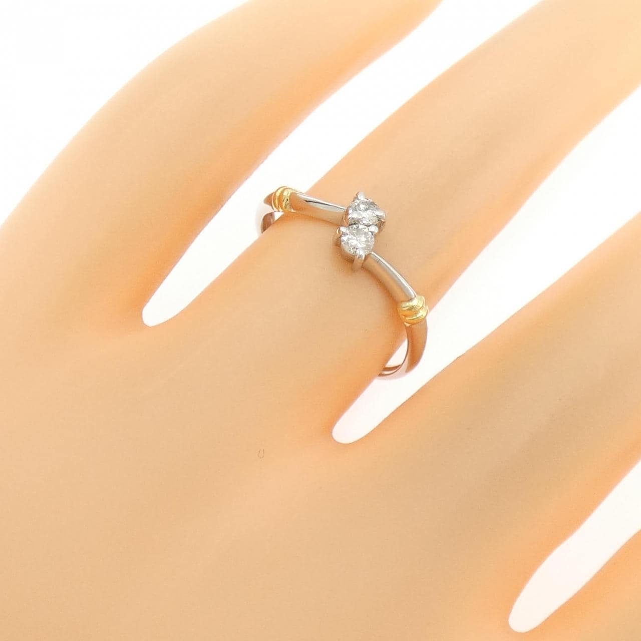 PT900/K18YG ダイヤモンド リング 0.14CT
