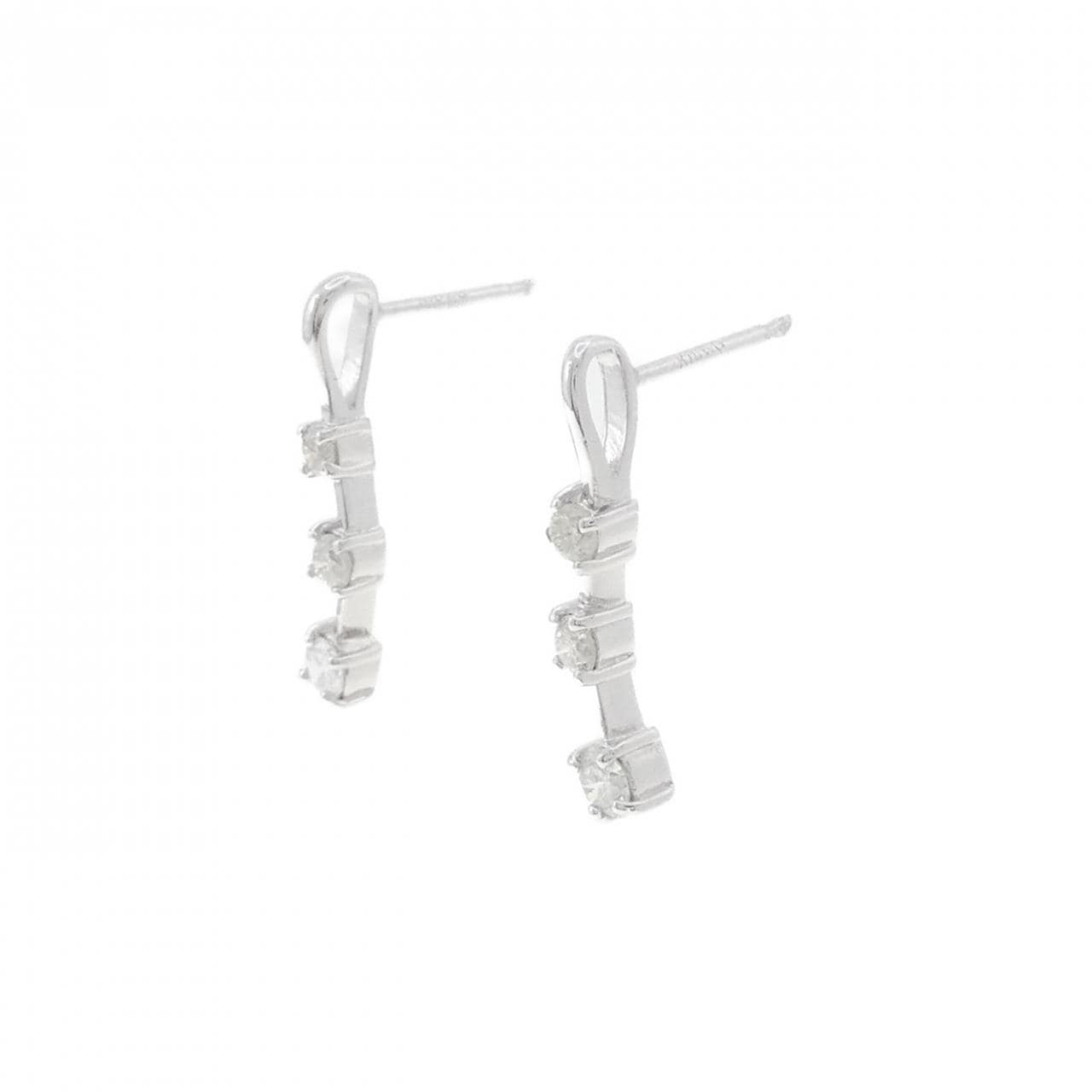 K18WG ダイヤモンド ピアス 0.30CT