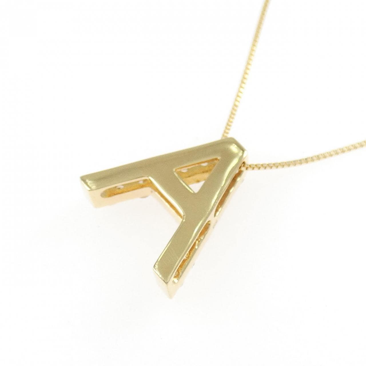 K18YG イニシャルA ダイヤモンド ネックレス 0.32CT