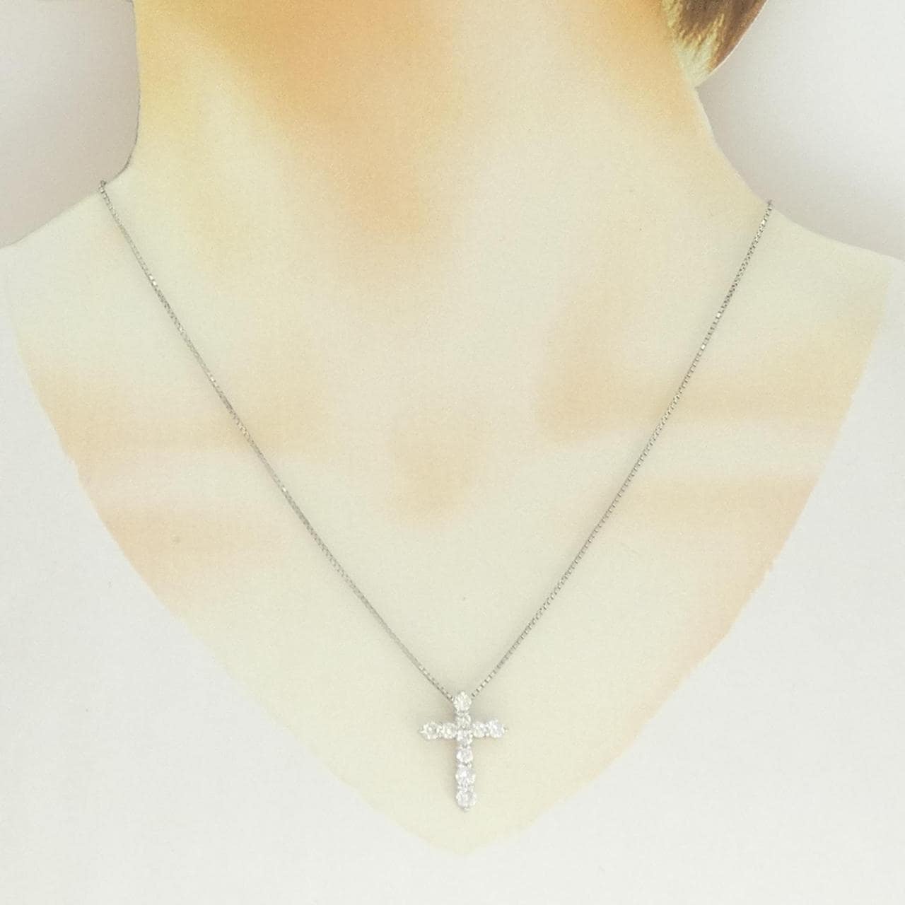 PT900/PT850 クロス ダイヤモンド ネックレス 1.01CT