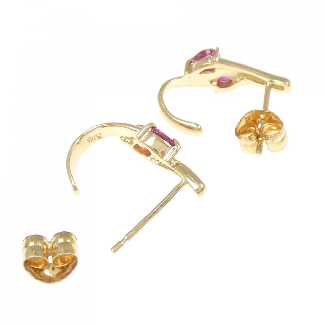 K18YG ルビー ピアス