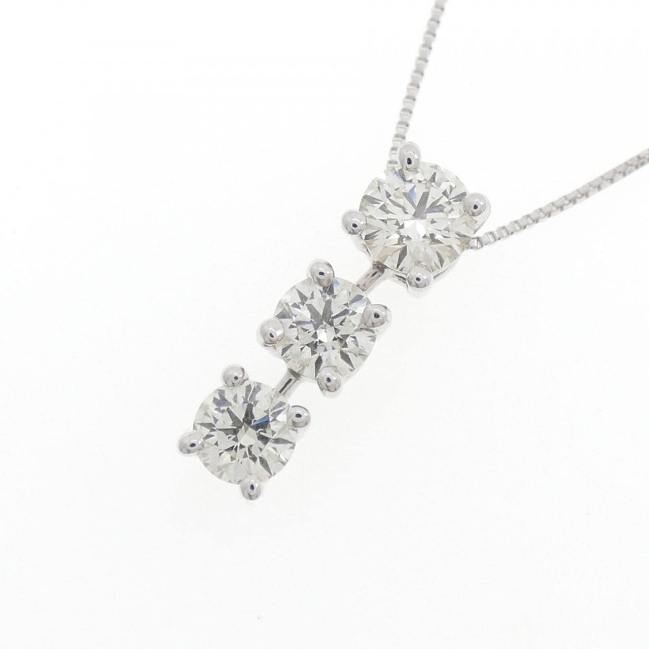 K18WG ダイヤモンド ネックレス 1.000CT