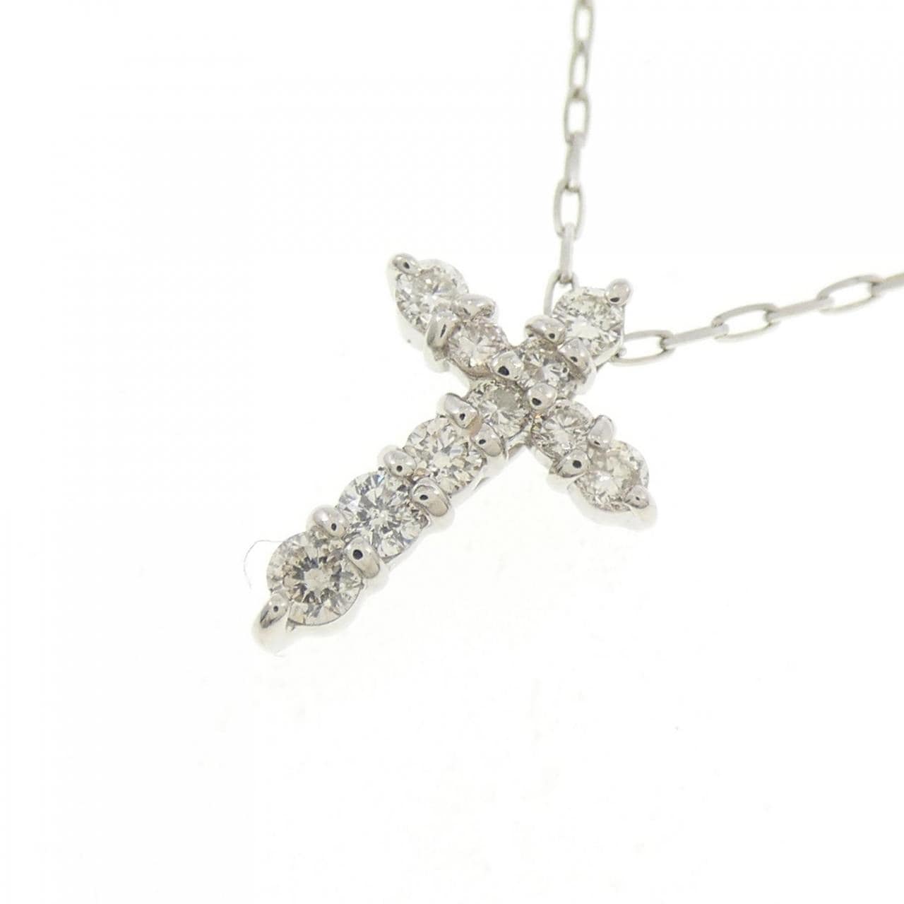 PT900/PT850クロス  ダイヤモンド ネックレス 0.2CT