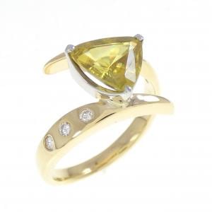 K18YG/PT900 スフェーン リング